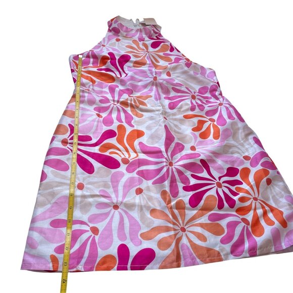 NWT Anthropologie Hutch Jones Halter Mini Dress | Mod Retro Pink Orange Floral | - Picture 6 of 9